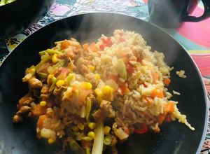 Una foto de Tomaticán veggie (Carne de soya)