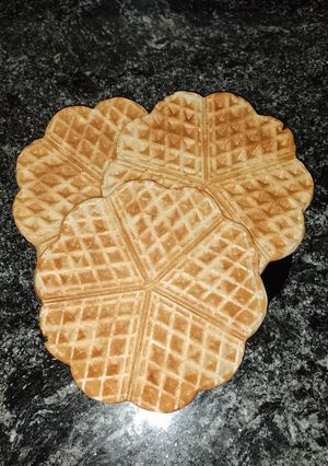 Una foto de Waffles de manzana, avena y cacao