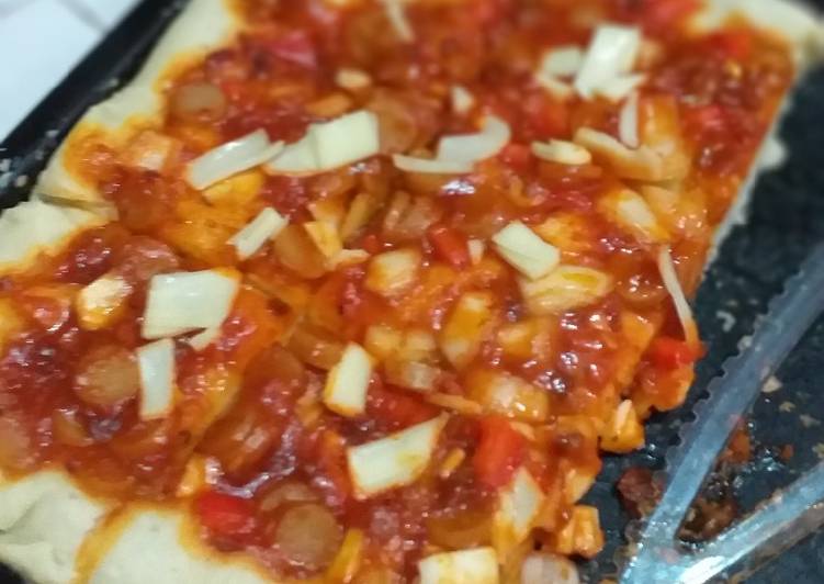 Resep Pizza Sosis., Bisa Manjain Lidah
