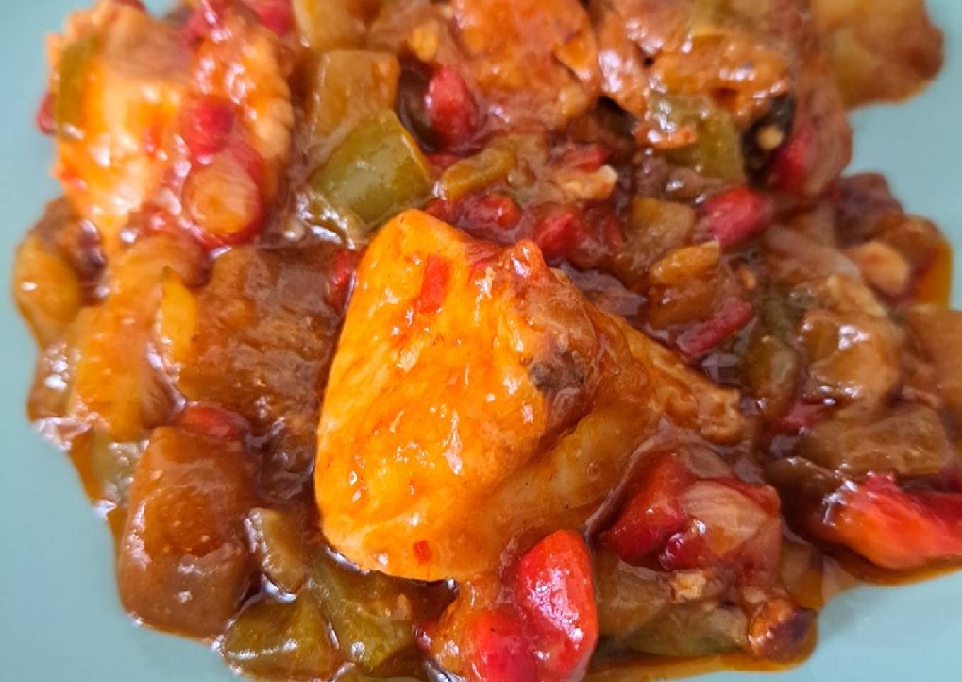 Pollo con samfaina o pisto