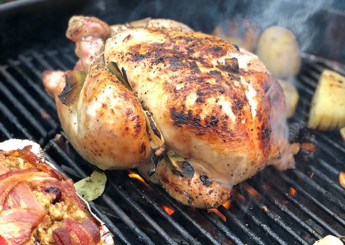 Hay baked cider chicken on the Braai (BBQ)