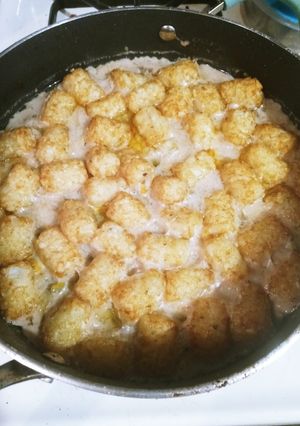 A picture of Cheesy Tater Tot Casserole.