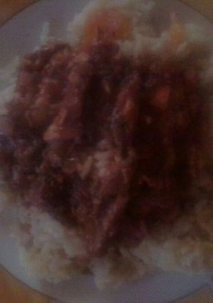 Una foto de Arroz con salmón