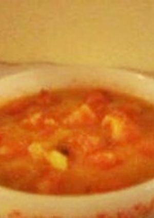 Una foto de *-crema de auyama con zanahoria.