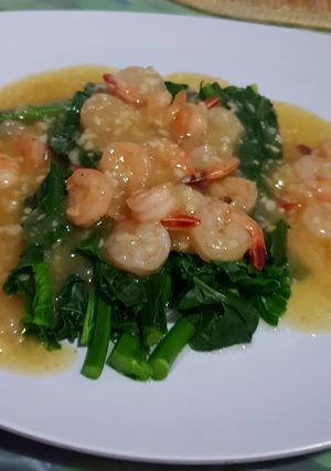 Foto resep Kailan Bawang Putih Cah Udang