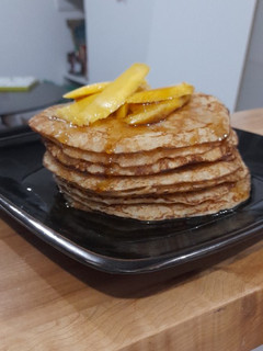 Una foto de Hotcakes de avena y coco