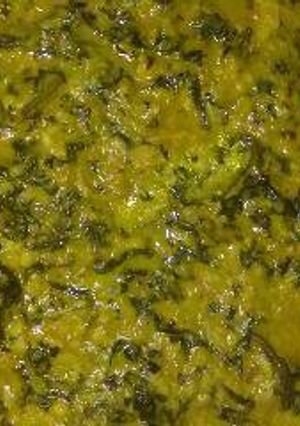 A picture of Bitter leaf soup.
