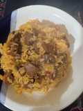 Arroz con hongos de eucalipto y verdeo