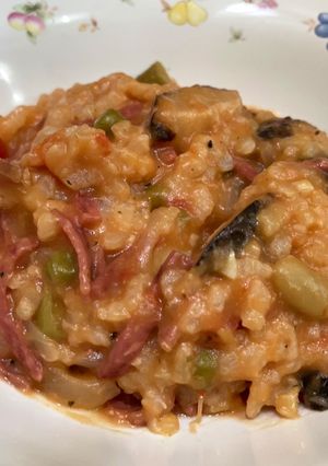 Foto resep Risotto with Bacon and Cheese