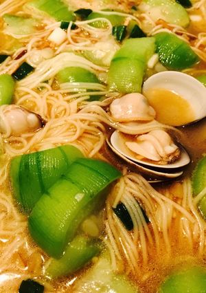 蛤蜊絲瓜麻油麵線 的食譜成品照片