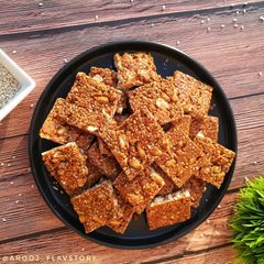 Peanut Sesame Brittle / chikki A picture of Peanut Sesame Brittle / chikki.