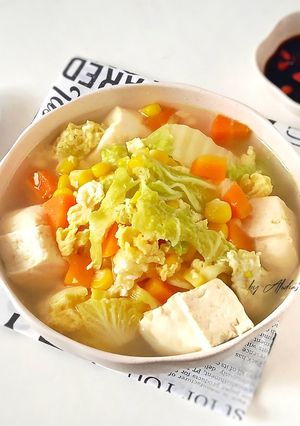 Foto resep Sup Tahu Telur Sayuran
