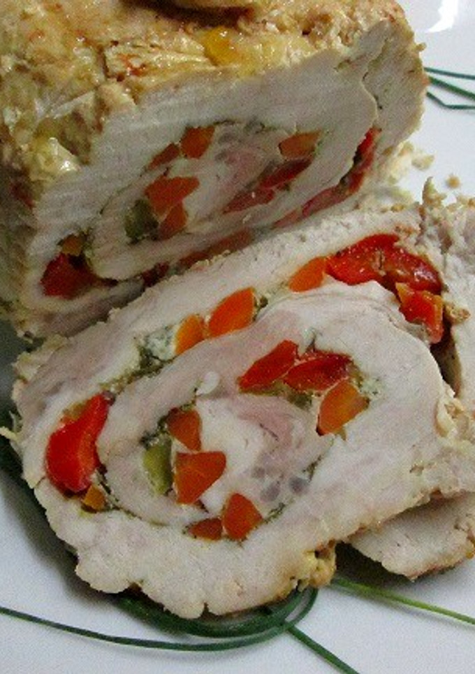 Una foto de Arrollado de lomo de cerdo horneado (dietético)