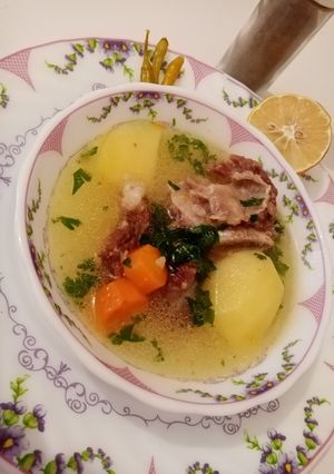 O poză a rețetei Haşlama - Supă din oase de vită stil turcesc.