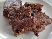A picture of dark chocolate brownies