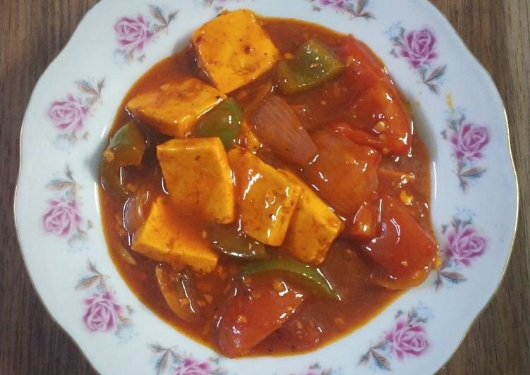 Steps to Prepare Any-night-of-the-week Schezwan Paneer