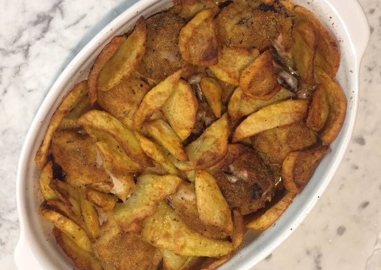 Fusi di pollo croccanti con patate