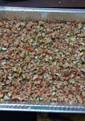 Una foto de Ceviche de soya texturizada ranchero de tres chiles verdes y vinagre madre o piña de casa Correa