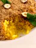 Risotto Zafferano, polvere di porcini e nocciole