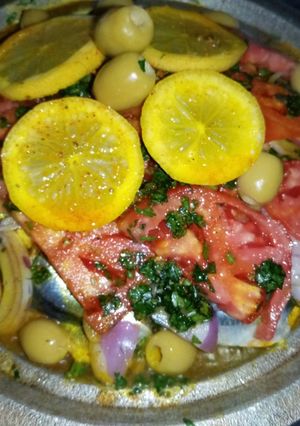 A picture of Sardine Tagine with Vegetables 😋👌.