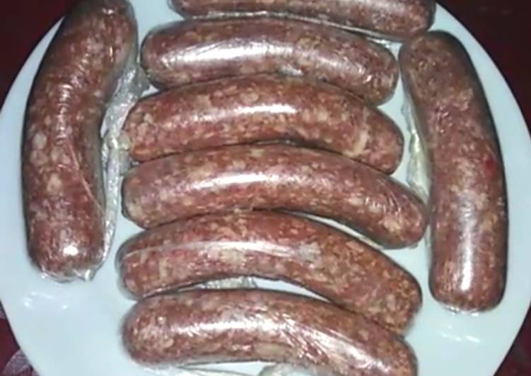 Easy Homemade beef sausages