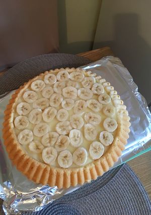 Banános torta házi piskótából recept fotója