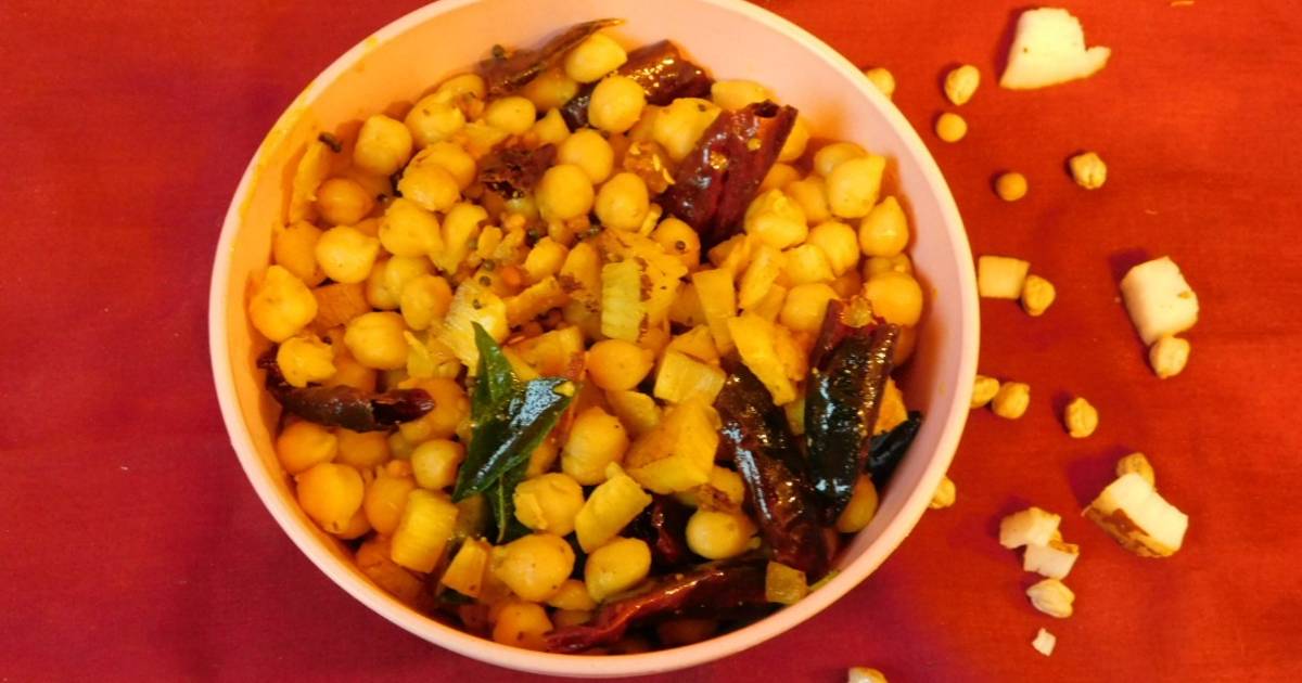 Kabuli chana Sundal (Garbanzo beans) Recipe by Lakshmi Sridharan Ph D