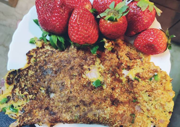 Steps to Prepare Vegetable Oats chilla in 22 Minutes for Young Wife