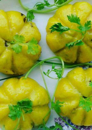 Hình của món Bánh bí đỏ tôm thịt.