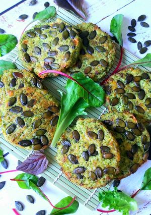 Une photo de Galettes de brocolis et graines de courge