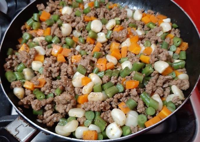 Carne molida y verduras Receta de Regina Rocio- Cookpad
