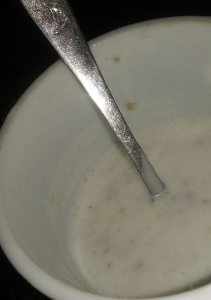 A picture of Dambun fura with nono, milk and coconut.