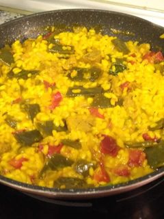 Una foto de Arroz guisado con solomillo y judías verdes