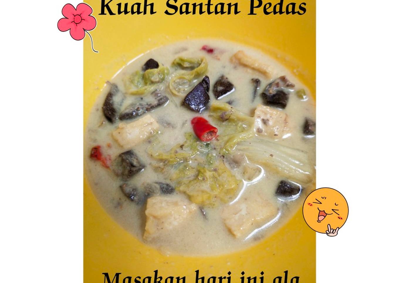 Ati Kambing mix tahu Kuah Santan Pedas