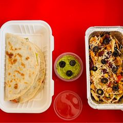 Mexican Combo Meals-Quesadilla and Bhel~Bento Packed Lunch Box🍱 A picture of Mexican Combo Meals-Quesadilla and Bhel~Bento Packed Lunch Box🍱.