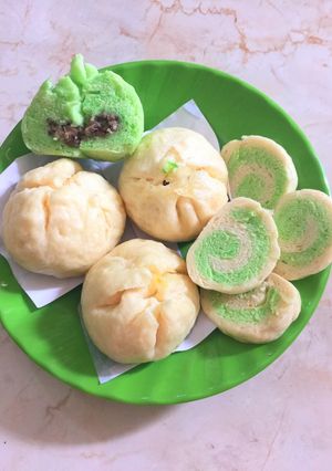 Hình của món Bánh bao sữa hấp.