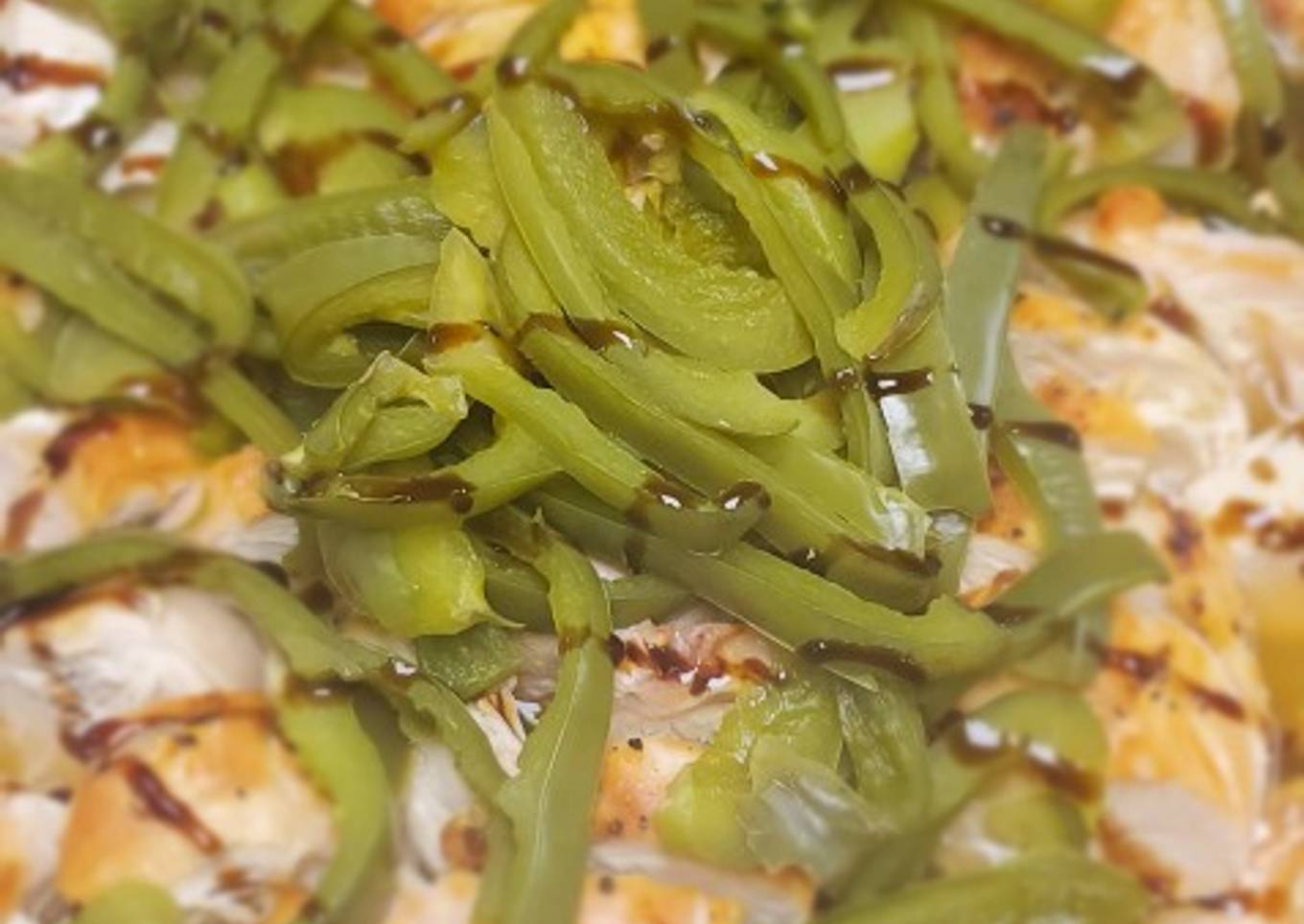 Balsamic grill chicken with green peppers