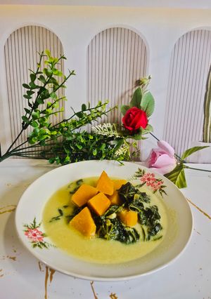 Foto resep Labu kuning & daun pepaya jepang kuah santan