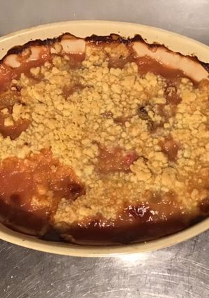 Une photo de Crumble de rhubarbe à l orange