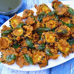 A picture of Healthy Air-Fried Karela Pakodas.