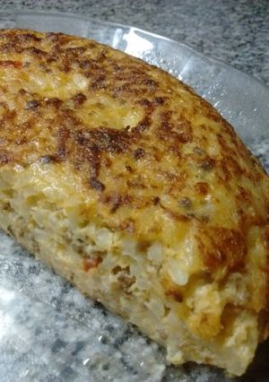 Una foto de Tortilla de arroz con sobras