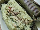 Nasi bakar hijau isi ayam ala Mami Nita