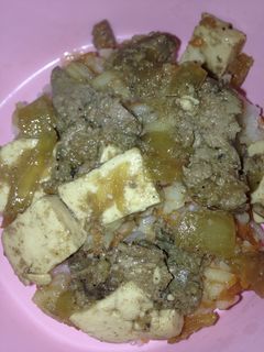 Foto resep Semur ati ayam tahu plus nasi tim wortel (MPASI 12+)