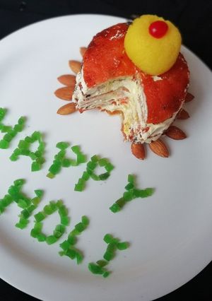 A picture of Rabdi malpua cake.