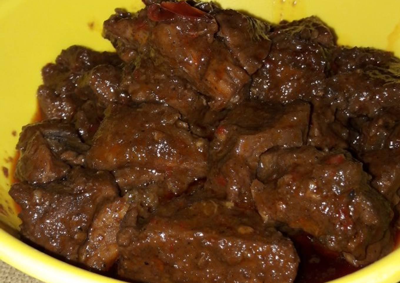 Rendang daging simple