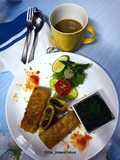Pesto Bhetki Shrimp Panfried Lasagne