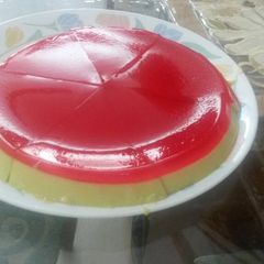 A picture of Thandai Panna cotta with rose jelly.