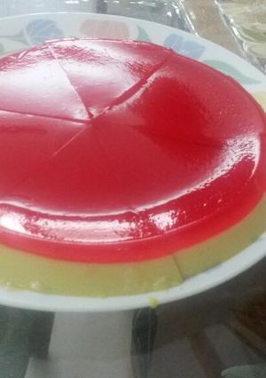 A picture of Thandai Panna cotta with rose jelly.