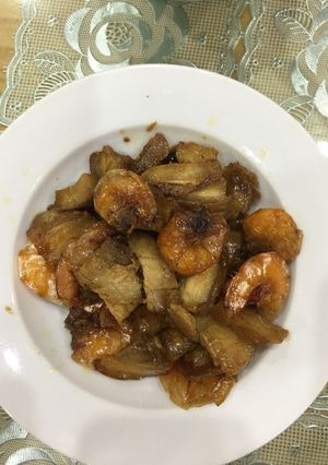 Hình của món Tôm rang thịt.