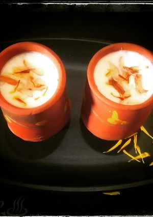A picture of Saffron almond milk/kesar badam milk.